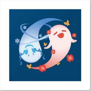 Yin yang Spirits - Hutao & Qiqi Posters and Art